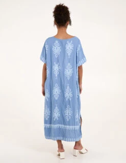 Tribal Print Dress With Pockets 9 Tribal Print Dress With Pockets -Moda Ulla Shop BV4014 DENIM 4
