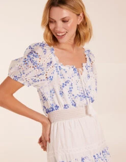 Crochet Printed Tassel Round Neck Maxi Dress -Moda Ulla Shop BV5097002 127758