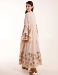 Ruffle Dress With Long Sleeves -Moda Ulla Shop BV5100 STONE 3427 2