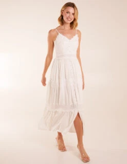 Spaghetti Strap Crochet Lace Maxi Dress