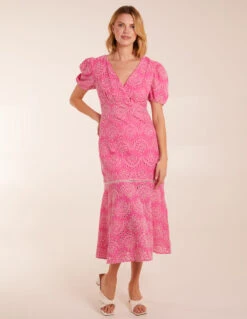 Broderie Anglaise Puff Sleeve Midi Dress -Moda Ulla Shop BV5168020 127798
