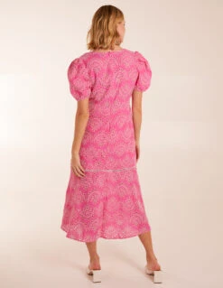 Broderie Anglaise Puff Sleeve Midi Dress -Moda Ulla Shop BV5168020 127799