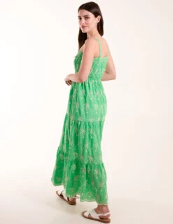 Broderie Anglaise Shirred Bust Dress -Moda Ulla Shop BV5169 GREEN 1064