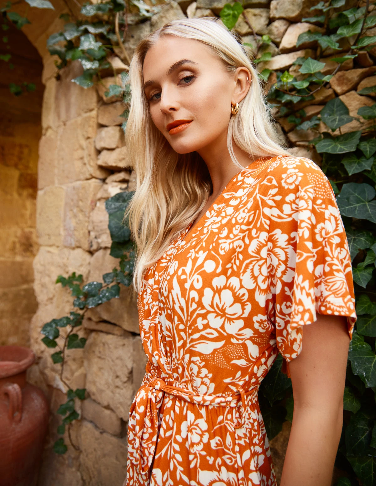 Double V Midi Dress With Tassel Tie 3 Double V Midi Dress With Tassel Tie