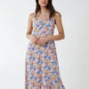 Twist Front Floral Print Midi Dress -Moda Ulla Shop NL1918BV002 60809