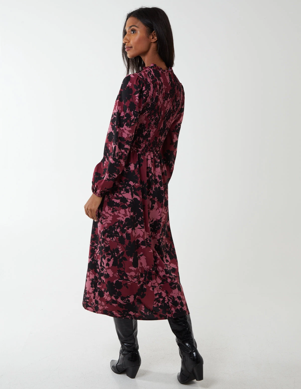 Shirred Bust Wrap Midi Dress 7 Shirred Bust Wrap Midi Dress - Image 5