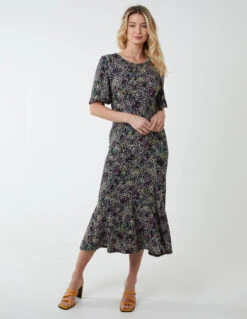 Moda Ulla Shop 19 Angel Sleeve Tiered Midi Dress