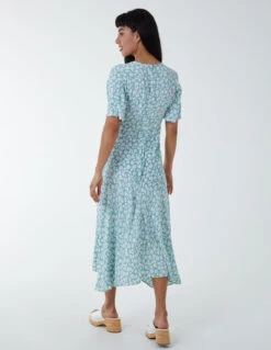 Angel Sleeves Wrap Midi Dress 8 Angel Sleeves Wrap Midi Dress -Moda Ulla Shop NL6919 MINT 6105