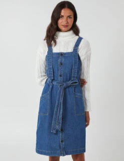 Button Front Pocket Denim Midi Dress 8 Button Front Pocket Denim Midi Dress -Moda Ulla Shop NL9821B1018 58085