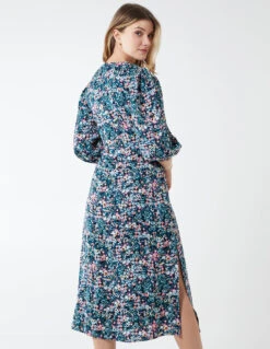 3/4 Puff Frill Sleeve Midi Dress -Moda Ulla Shop NL9867B0043 58749