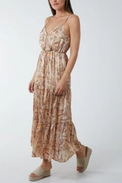Paisley Wrap Dress -Moda Ulla Shop QED2757 GOLD 6243