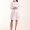 Tiered Shirt Mini Dress -Moda Ulla Shop S22086 WHITE 1230