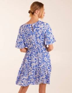 Crew Neck Aztec Tiered Mini Dress -Moda Ulla Shop S231747B002 131705