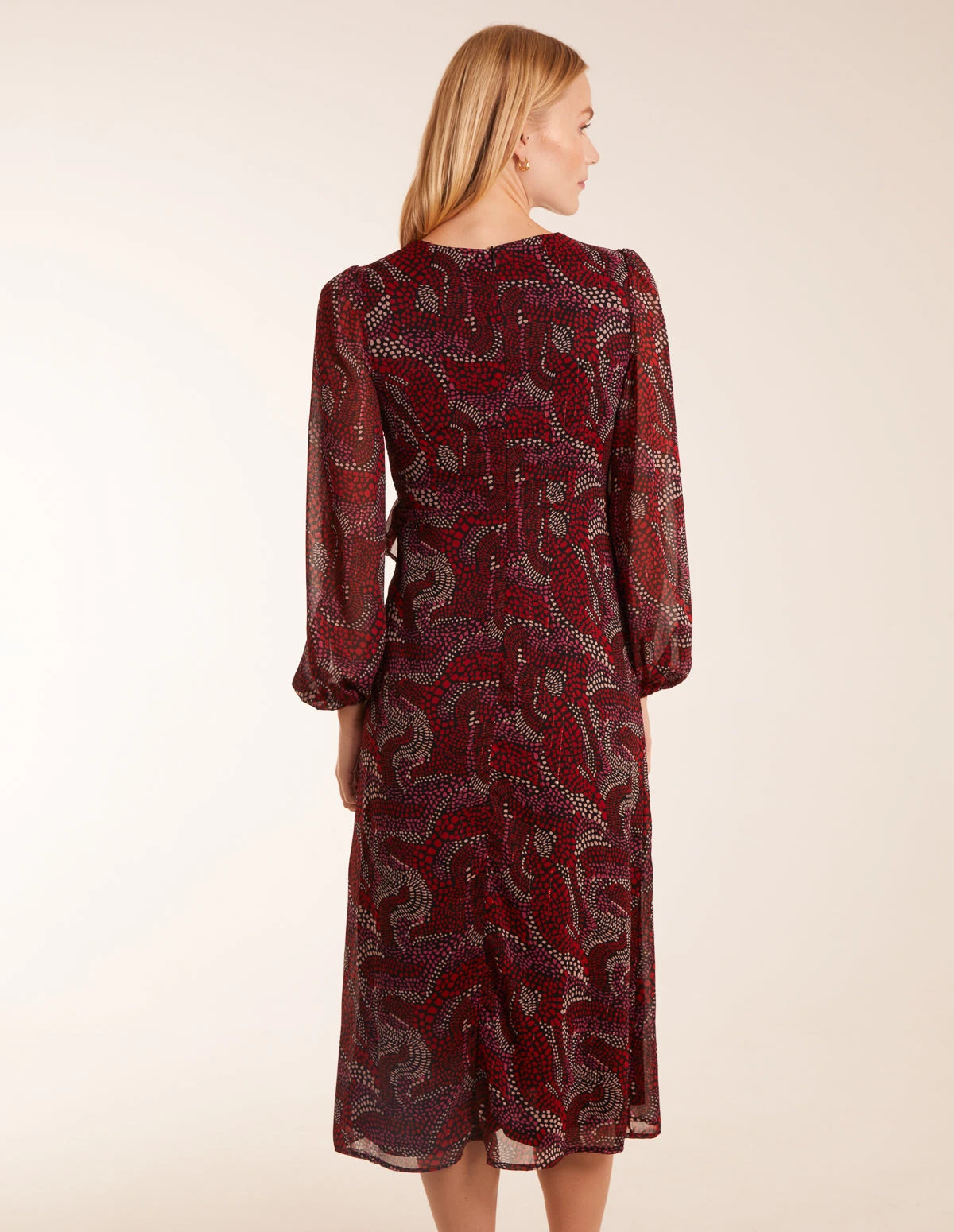 Frill Seam V Neck Midi Dress 6 Frill Seam V Neck Midi Dress - Image 4