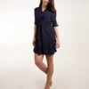 Shirt Dress With Adjustable Sleeves -Moda Ulla Shop bv245859 navy 7710