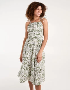 Chintz Print Elastic Smock Dress