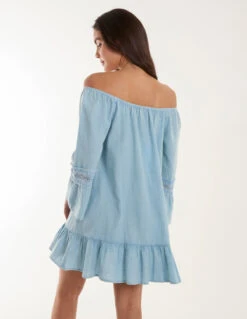 Lace Trim Tunic Dress -Moda Ulla Shop bv245922 denim 18045