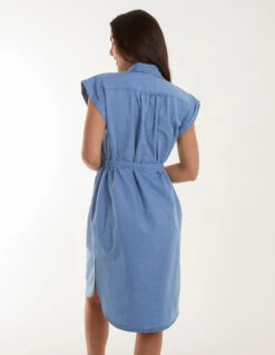 Button Front Shirt Dress 9 Button Front Shirt Dress -Moda Ulla Shop bv245926 middenim 17970