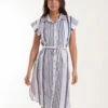 Stripe Button Front Shirt Dress -Moda Ulla Shop bv245928 whitepattern 17846
