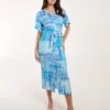 Button Through Shirt Dress -Moda Ulla Shop bv245942 blue 7466