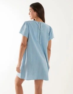 Embroidered Mini Dress -Moda Ulla Shop bv245945 lightdenim 18078