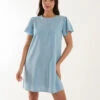 Embroidered Mini Dress -Moda Ulla Shop bv245945 lightdenim 18086