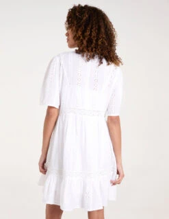 Broderie Tiered Mini Dress -Moda Ulla Shop bv245974 ivory 4848