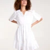 Broderie Tiered Mini Dress