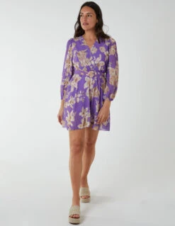 Floral Georgette Dress -Moda Ulla Shop bv2575 lilac 2286