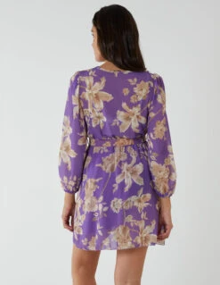 Floral Georgette Dress -Moda Ulla Shop bv2575 lilac 2315
