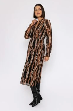 Midi Dress In Animal Print -Moda Ulla Shop carraig donn 23aw printed midi dress 822093