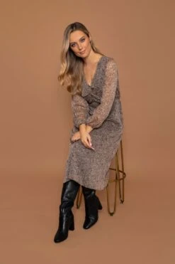 Wrap Front Midi Dress In Animal Print -Moda Ulla Shop carraig donn 23aw wrap front dress 326633