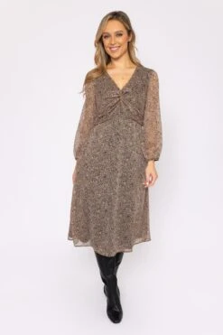 Wrap Front Midi Dress In Animal Print -Moda Ulla Shop carraig donn 23aw wrap front dress 666275