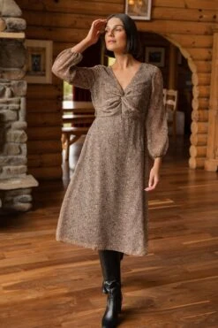 Wrap Front Midi Dress In Animal Print -Moda Ulla Shop carraig donn 23aw wrap front dress 734752