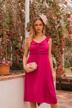 Adeline Pink Midi Dress -Moda Ulla Shop carraig donn adeline pink midi dress 413224