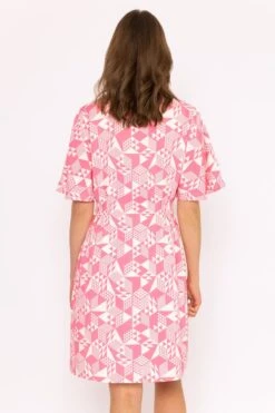 Ailbhe Knee Length Dress In Pink Print -Moda Ulla Shop carraig donn ailbhe knee length dress in pink print 894960