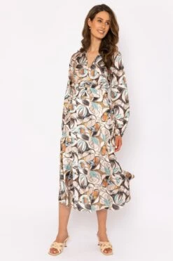 Alina Cream Print Midi Dress -Moda Ulla Shop carraig donn alina cream print midi dress 535503