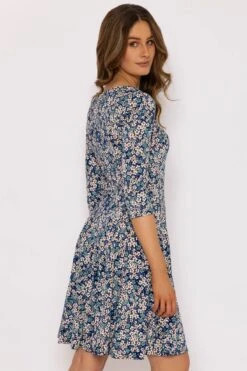 Aoife Dress In Navy Print -Moda Ulla Shop carraig donn aoife dress in navy print 362818
