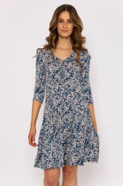 Aoife Dress In Navy Print -Moda Ulla Shop carraig donn aoife dress in navy print 494568