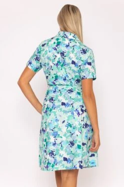 Aurora Blue Printed Shirt Dress -Moda Ulla Shop carraig donn aurora blue printed shirt dress 772085