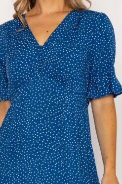 Betty Midi Dress In Blue Print -Moda Ulla Shop carraig donn betty midi dress in blue print 509302