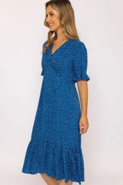 Betty Midi Dress In Blue Print -Moda Ulla Shop carraig donn betty midi dress in blue print 625841