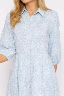 Blue Floral Embroidery Dress -Moda Ulla Shop carraig donn blue floral embroidery midi dress 292238