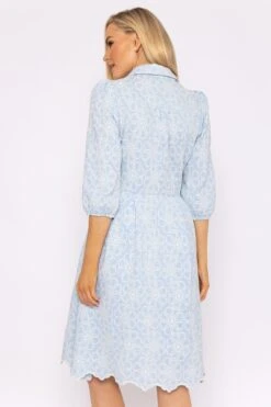 Blue Floral Embroidery Dress -Moda Ulla Shop carraig donn blue floral embroidery midi dress 575245