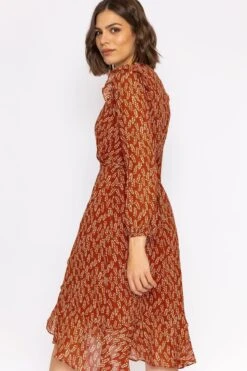 Boho Wrap Dress In Rust -Moda Ulla Shop carraig donn boho wrap dress in rust 757851
