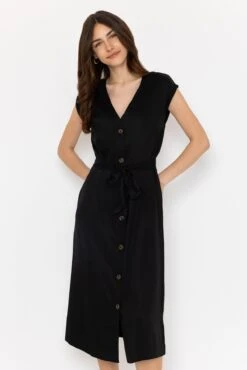 B.young Byilini Black Midi Dress -Moda Ulla Shop carraig donn byilini black midi dress 979493