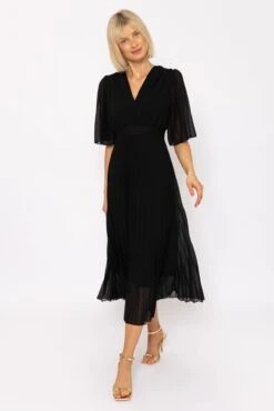 Carmen Black Pleated Midi Dress -Moda Ulla Shop carraig donn carmen black pleated midi dress 122724