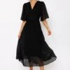 Carmen Black Pleated Midi Dress -Moda Ulla Shop carraig donn carmen black pleated midi dress 818389