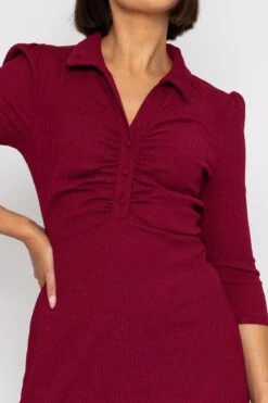 Collar Tree Bark Dress In Burgundy 10 Collar Tree Bark Dress In Burgundy -Moda Ulla Shop carraig donn collar tree bark dress in burgundy 342567