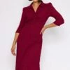 Collar Tree Bark Dress In Burgundy -Moda Ulla Shop carraig donn collar tree bark dress in burgundy 847295